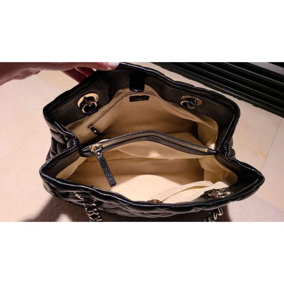 Like NEW Kate Spade New York Black Maryanne Quilted Tote Purse Satchel - Picture 5 of 9